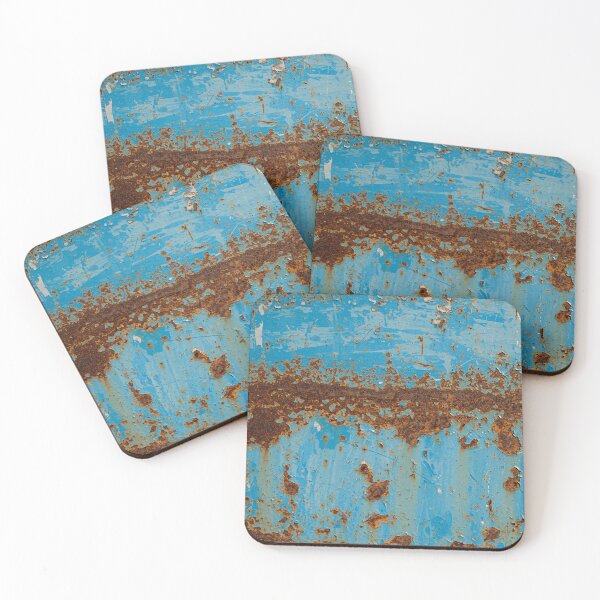 Aperçu de l'œuvre Texture rouille bleue – Art abstrait industriel grunge créée et vendue par The Rust Lab.