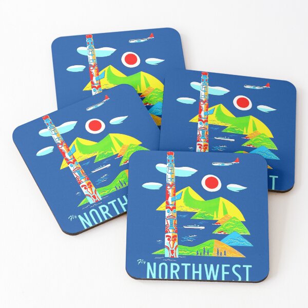 Item preview, Vintage Travel Poster | Alaska Adventure | Fly Northwest Orient Airlines | Mid-Century Art & Retro Design | Bold Colors designed and sold by artofuniverse.