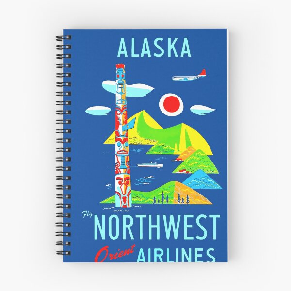 Item preview, Vintage Travel Poster | Alaska Adventure | Fly Northwest Orient Airlines | Mid-Century Art & Retro Design | Bold Colors designed and sold by artofuniverse.