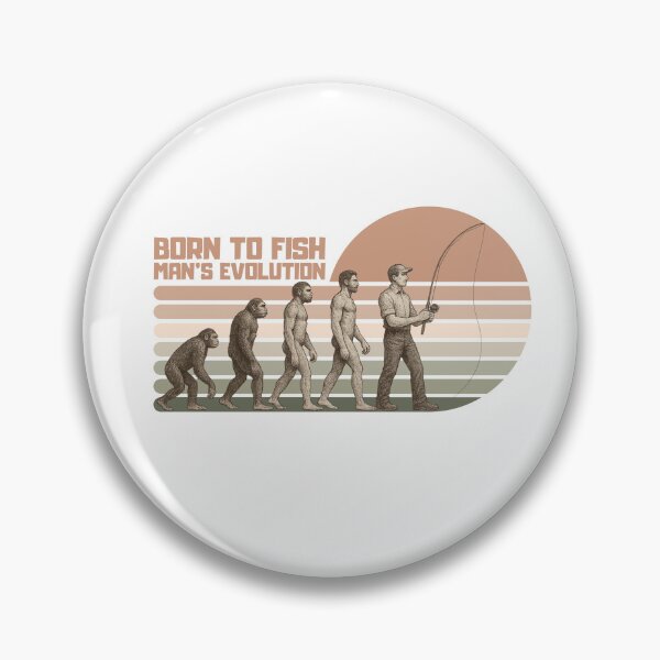 Artikelvorschau, Born to Fish – Man’s Evolution | Angler Natur Retro Edition entworfen und verkauft von SVALANART.