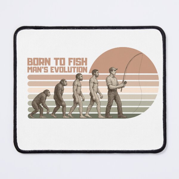 Item preview, Born to Fish – Man’s Evolution | Natural Instinct Retro Edition designed and sold by SVALANART.