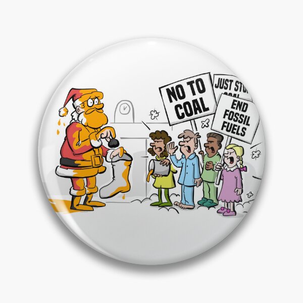 Item preview, Christmas cartoon - Santa faces a fossil fuel protest designed and sold by Dinktoons.