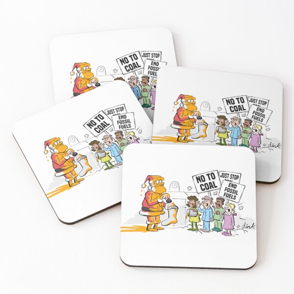 Item preview, Christmas cartoon - Santa faces a fossil fuel protest designed and sold by Dinktoons.