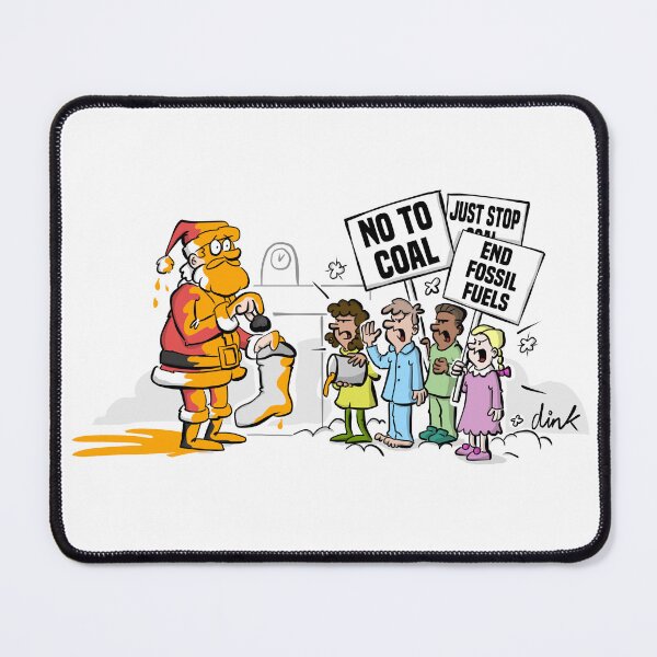 Item preview, Christmas cartoon - Santa faces a fossil fuel protest designed and sold by Dinktoons.