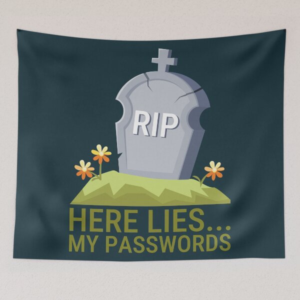 Item preview, Here Lies My Password Funny Student's Bad Memory designed and sold by Art-of-Rory.