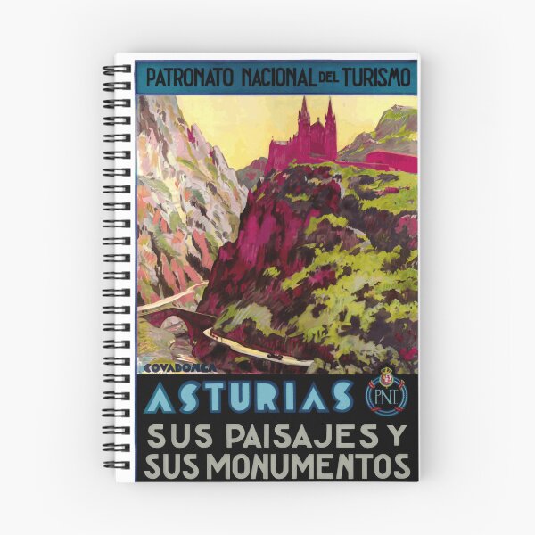 Item preview, Vintage Asturias Travel Poster | Art Deco Style | Covadonga Basilica | Bold Colors & Scenic Landscapes | Spain Tourism Art designed and sold by artofuniverse.