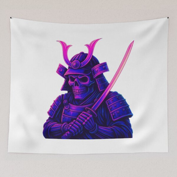 Item preview, Neon Samurai Skull Warrior designed and sold by GlowAIDesigns.