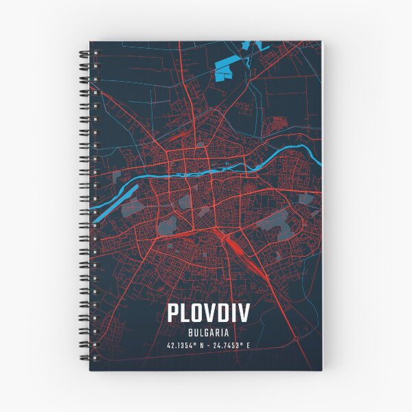 Item preview, Plovdiv Red & Blue Minimalist Map designed and sold by HomeLivingCo.
