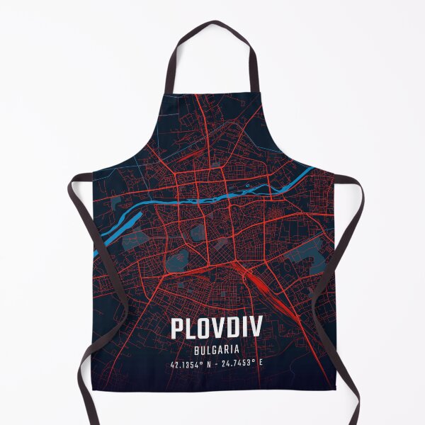 Item preview, Plovdiv Red & Blue Minimalist Map designed and sold by HomeLivingCo.