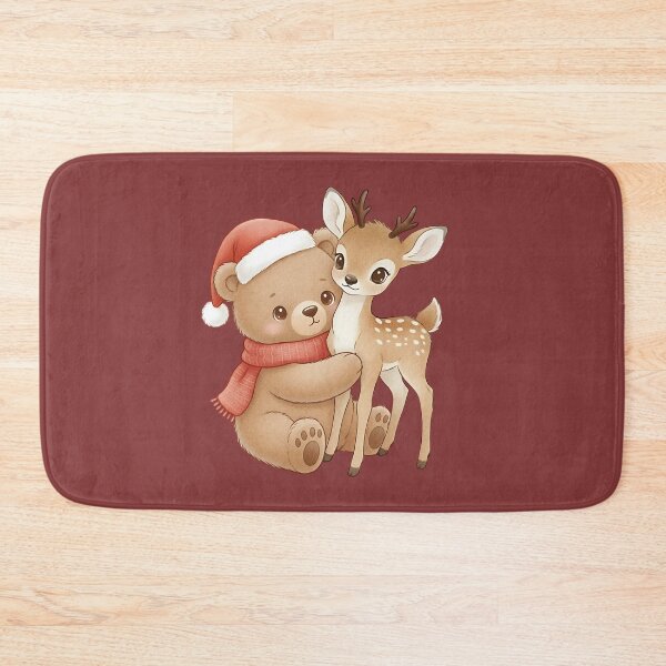 Item preview, Cute Christmas Bear Hugging Fawn designed and sold by MA DESIGNS.