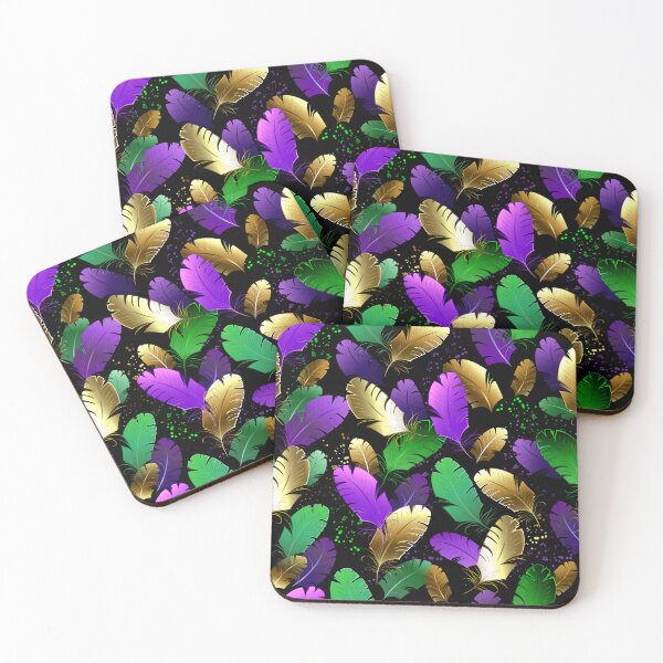 Item preview, Seamless with Mardi Gras feathers designed and sold by Blackmoon9.