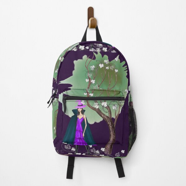 Item preview, Witch in Purple Dress with Magic Tree designed and sold by tinkeybabes.