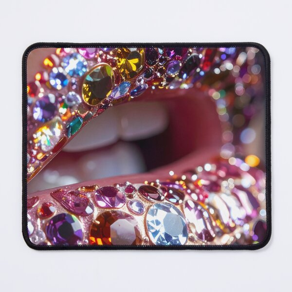 Item preview, Gemstone Lips Sparkling Art of Beauty and Luxury designed and sold by Anna Koneva.