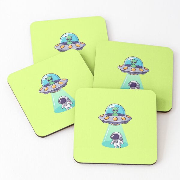 Item preview, Cute Astronaut Abduction – Kawaii UFO and Alien Cartoon Illustration designed and sold by PixelVibe782.