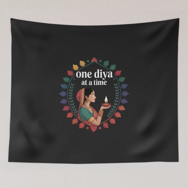 Item preview, One Diya at a Time – Elegant Diwali Festival Design designed and sold by Jollys-ArtShop.