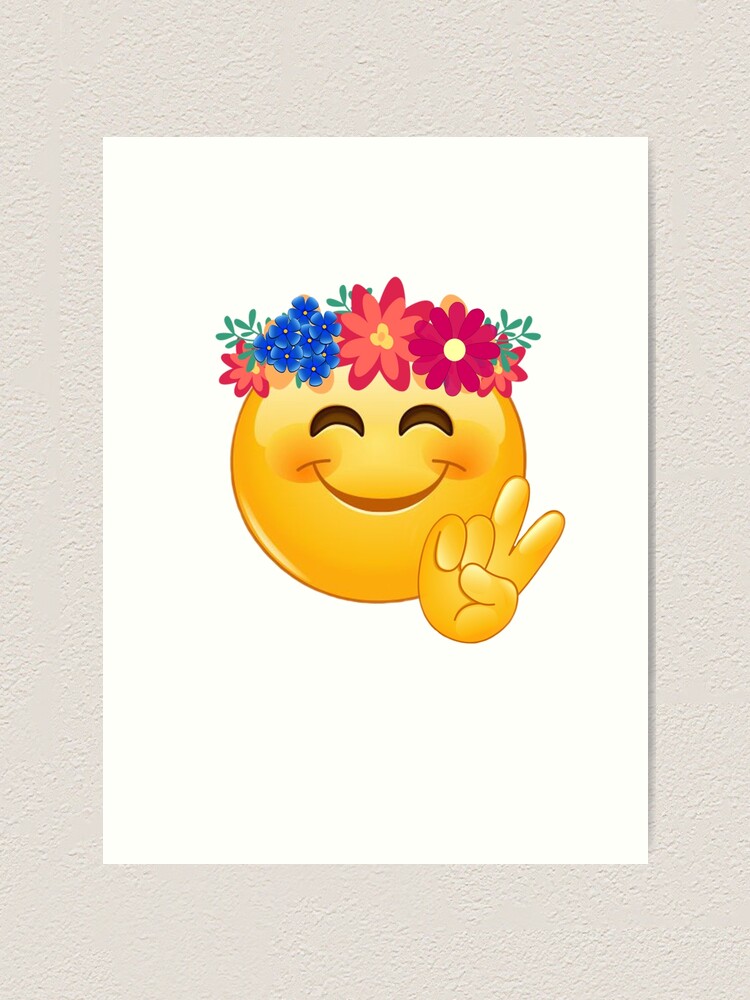 Hippie Flower Power Crown Smiley Peace Sign Emoji T-Shirt Hippie Flower Power Crown Smiley Peace Sign Emoji T-Shirt