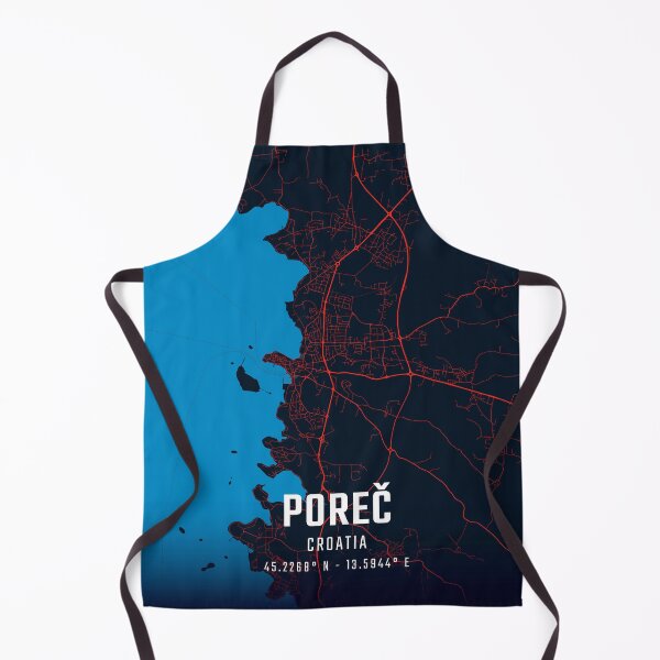 Item preview, Poreč Red & Blue Minimalist Map designed and sold by HomeLivingCo.