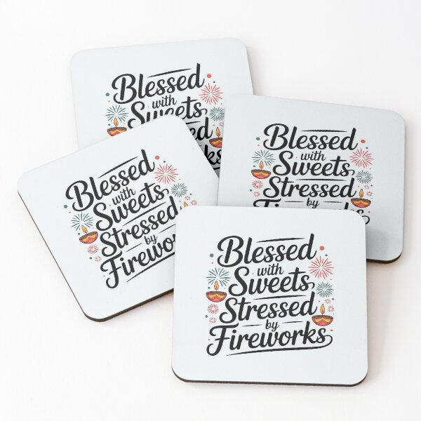 Item preview, Blessed with Sweets Stressed by Fireworks – Funny Diwali Design designed and sold by Jollys-ArtShop.