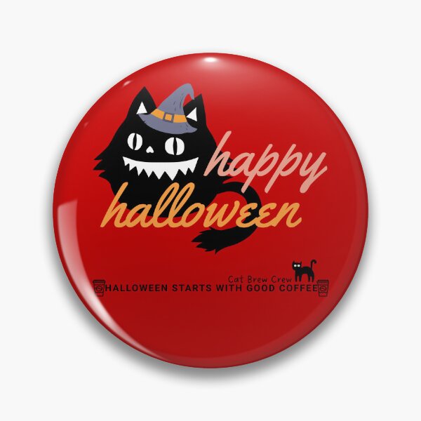 Item preview, ???‍♀️ “Happy Halloween” – Mischievous Black Cat in Witch Hat Coffee Tee ☕? designed and sold by PupmeowTs.