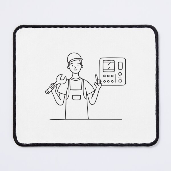 Item preview, A technician holding a wrench beside a control panel on wall designed and sold by rasagamastore.