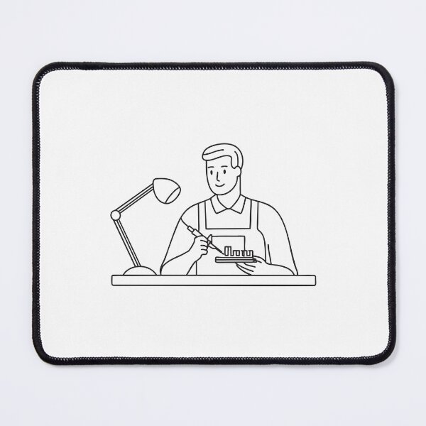 Item preview, A male technician soldering components near a magnifying lamp designed and sold by rasagamastore.