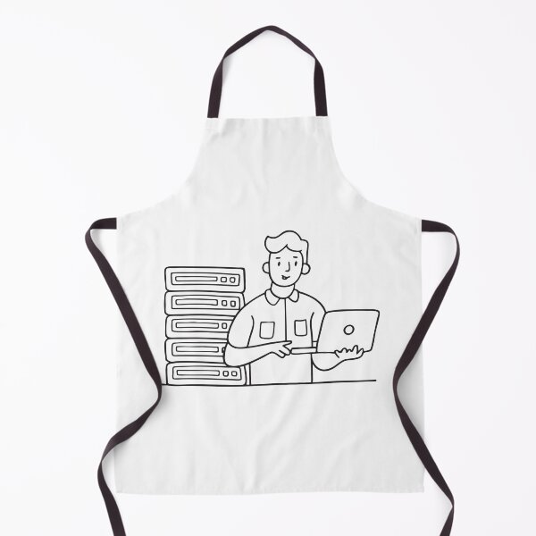 Item preview, A male technician using a laptop beside server racks designed and sold by rasagamastore.