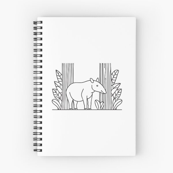 Item preview, A tapir hiding behind tree trunks in a rainforest scene designed and sold by rasagamastore.