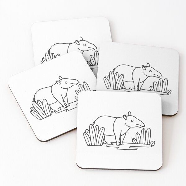 Item preview, A tapir peeking behind bushes beside a muddy trail designed and sold by rasagamastore.