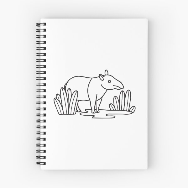 Item preview, A tapir peeking behind bushes beside a muddy trail designed and sold by rasagamastore.