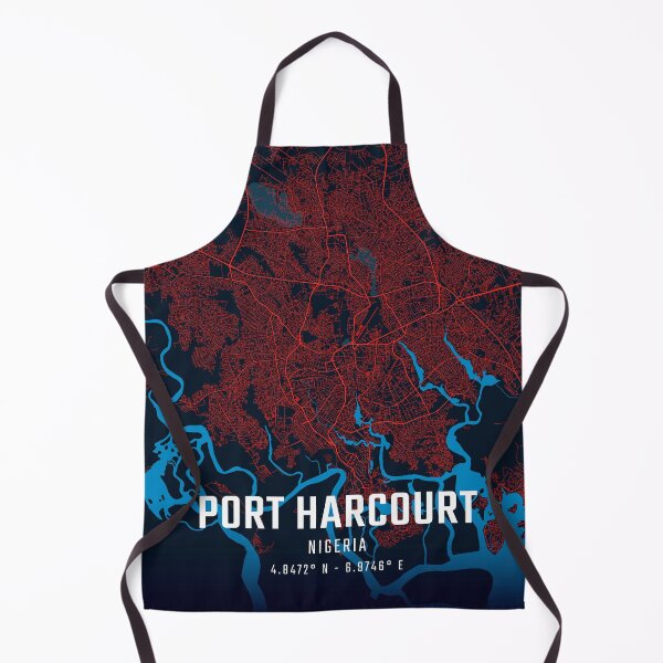 Item preview, Port Harcourt Red & Blue Minimalist Map designed and sold by HomeLivingCo.