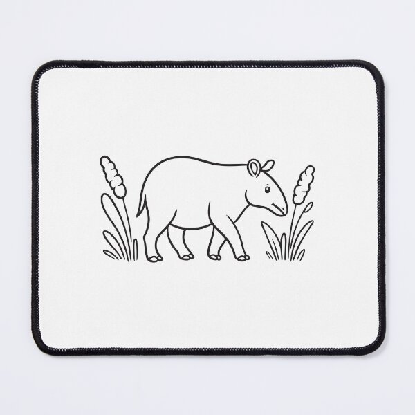 Item preview, A tapir walking near tall grass in a forest clearing designed and sold by rasagamastore.