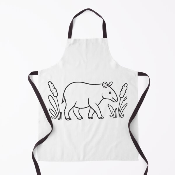 Item preview, A tapir walking near tall grass in a forest clearing designed and sold by rasagamastore.