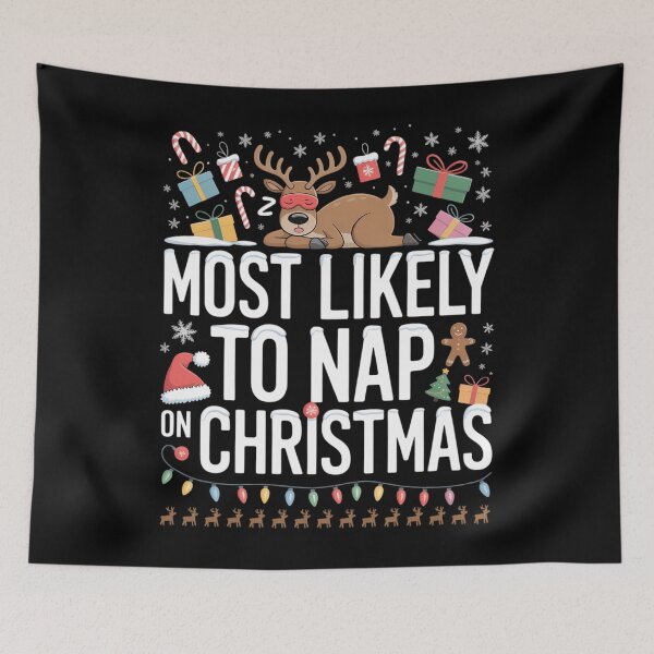 Item preview, Most Likely To Nap On Christmas Funny Family Christmas designed and sold by brynatshop.