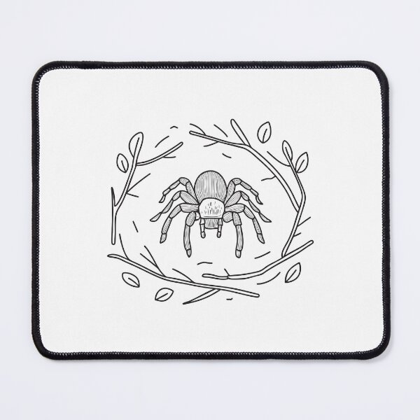 Item preview, A tarantula hiding in a burrow near scattered twigs designed and sold by rasagamastore.