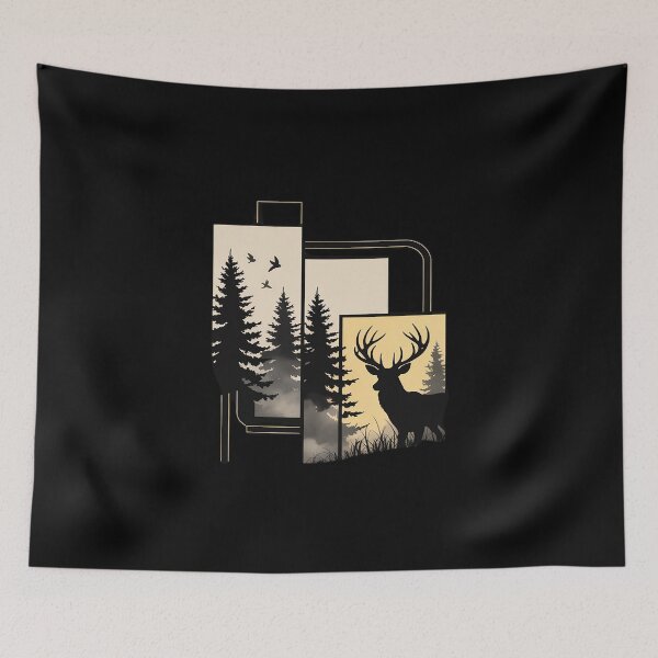 Item preview, Deer Bird Trees Wildlife Nature Outdoor Forest designed and sold by PeteHomenick.