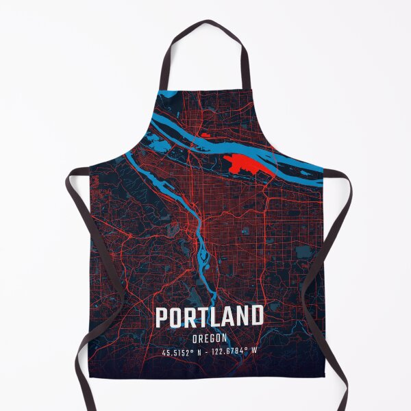 Item preview, Portland Red & Blue Minimalist Map designed and sold by HomeLivingCo.