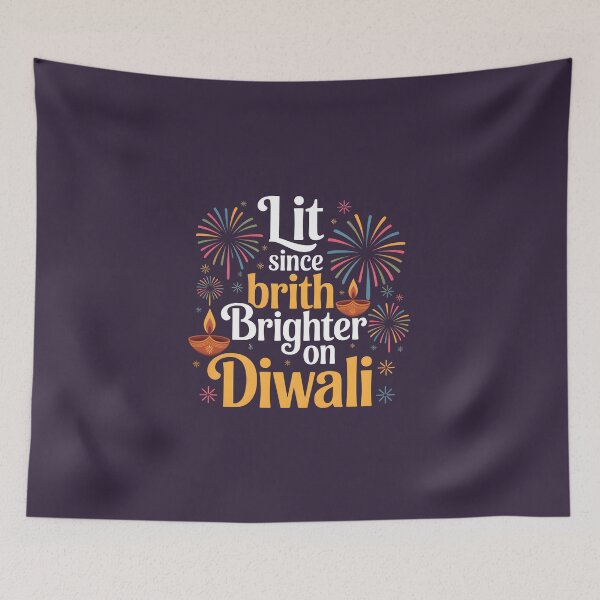 Item preview, Lit Since Birth Brighter on Diwali – Fun Festival of Lights Design designed and sold by Jollys-ArtShop.