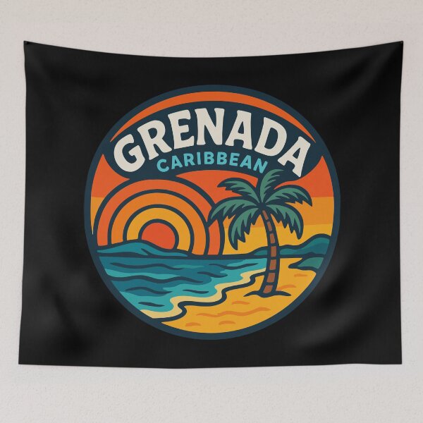 Item preview, Grenada Caribbean Trippy Retro Travel designed and sold by TomFrontierArt.