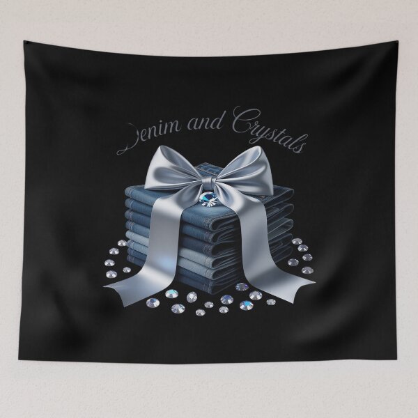 Item preview, Denim and Crystals For Ladies Bow Crystals With Jeans Denim designed and sold by PeteHomenick.