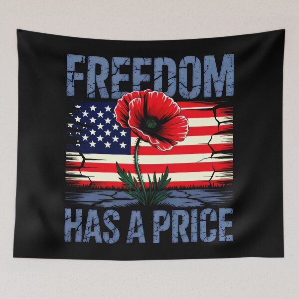 Item preview, Poppy of Remembrance Against the American Flag designed and sold by SplashTastic.