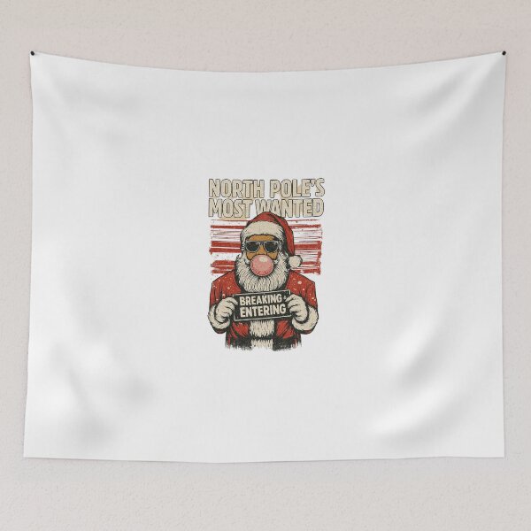 Item preview, North Pole’s Most Wanted Santa bubble Gum Classic T-Shirt designed and sold by inkfluenceart.