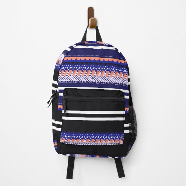 Item preview, Bold Navy Blue and Orange Striped Seamless Pattern 4 designed and sold by Quill-Design.