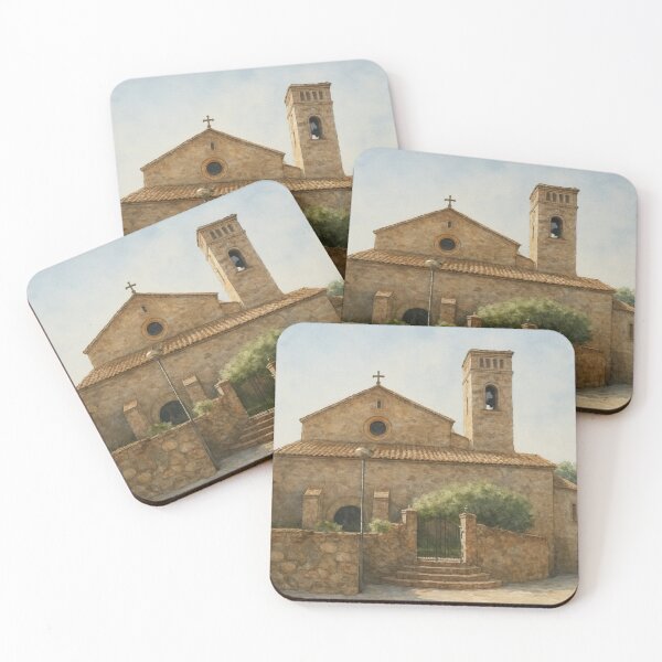 Item preview, Watercolor of the Church of San Salvador de Polinyà – Catalan rural charm designed and sold by Miradas del Mundo.