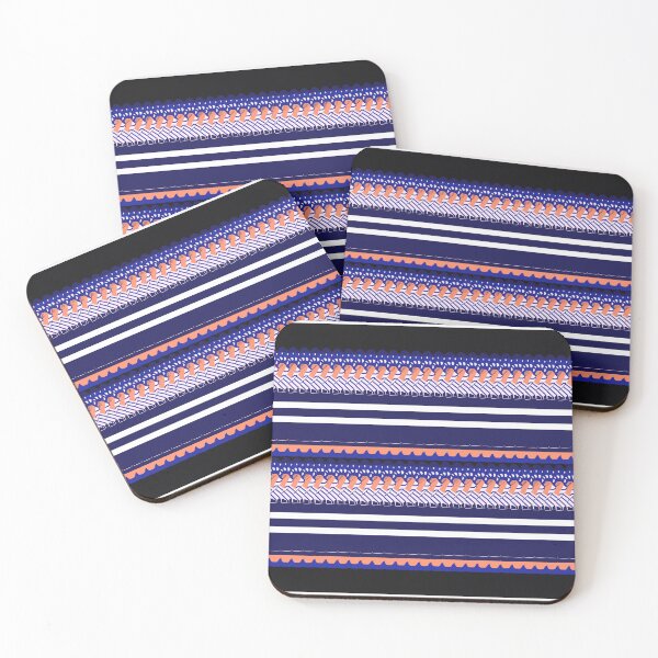 Item preview, Bold Navy Blue and Orange Striped Seamless Pattern 5 designed and sold by Quill-Design.