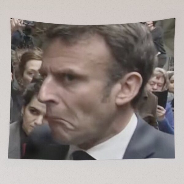 Item preview, Macron doubtful Meme designed and sold by Crealice.