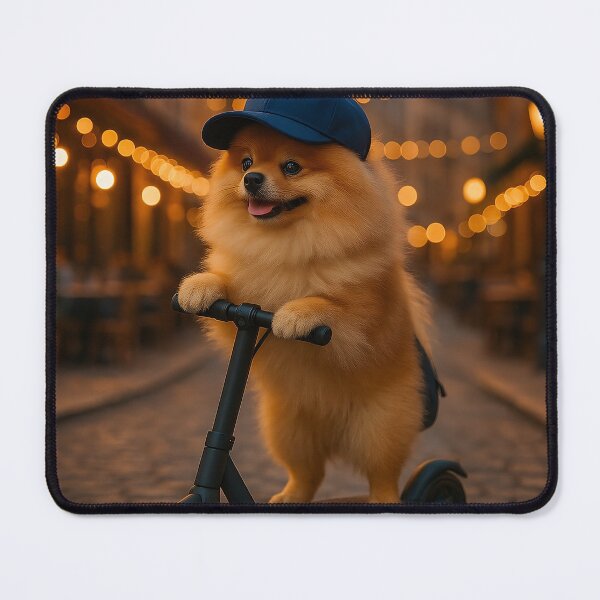Item preview, Create Your Own Life – AI Realistic Pomeranian on a Scooter designed and sold by TsvietkovaArt.