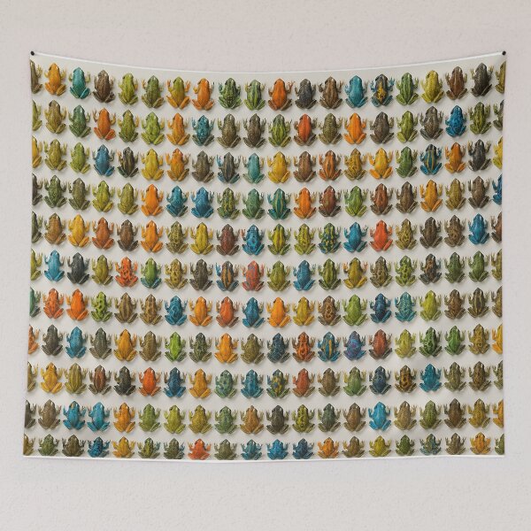 Item preview, Colorful Frogs Seamless Pattern on White Background designed and sold by SassyArtistry.