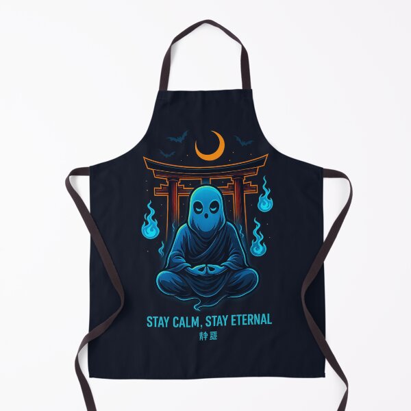 Item preview, Neon Ghost Monk – Stay Calm Stay Eternal Japanese Halloween Design designed and sold by Diwakar-Designs.