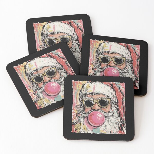 Item preview, Cool Santa with Sunglasses and Bubble Gum – Funky Christmas Art Design designed and sold by love3617.