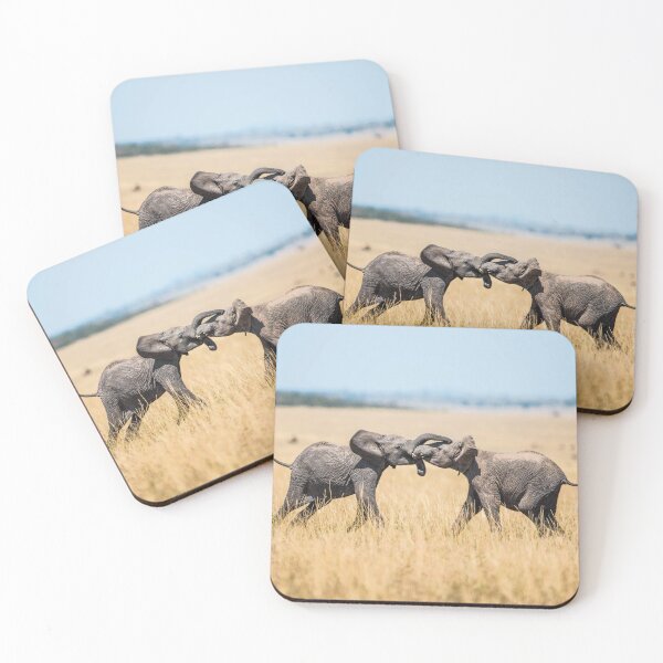 Item preview, Elephant Fighting In Serengeti Tanzania Africa Savanna Wildlife designed and sold by eclecTEEq.